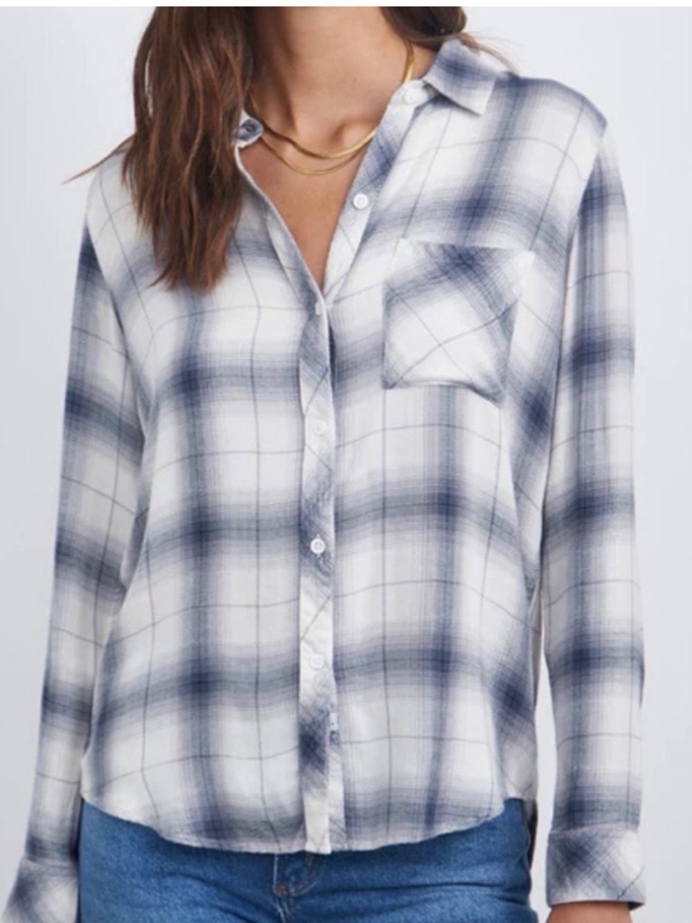 Rails Hunter Plaid Button-down shirt size medium in Sterling White